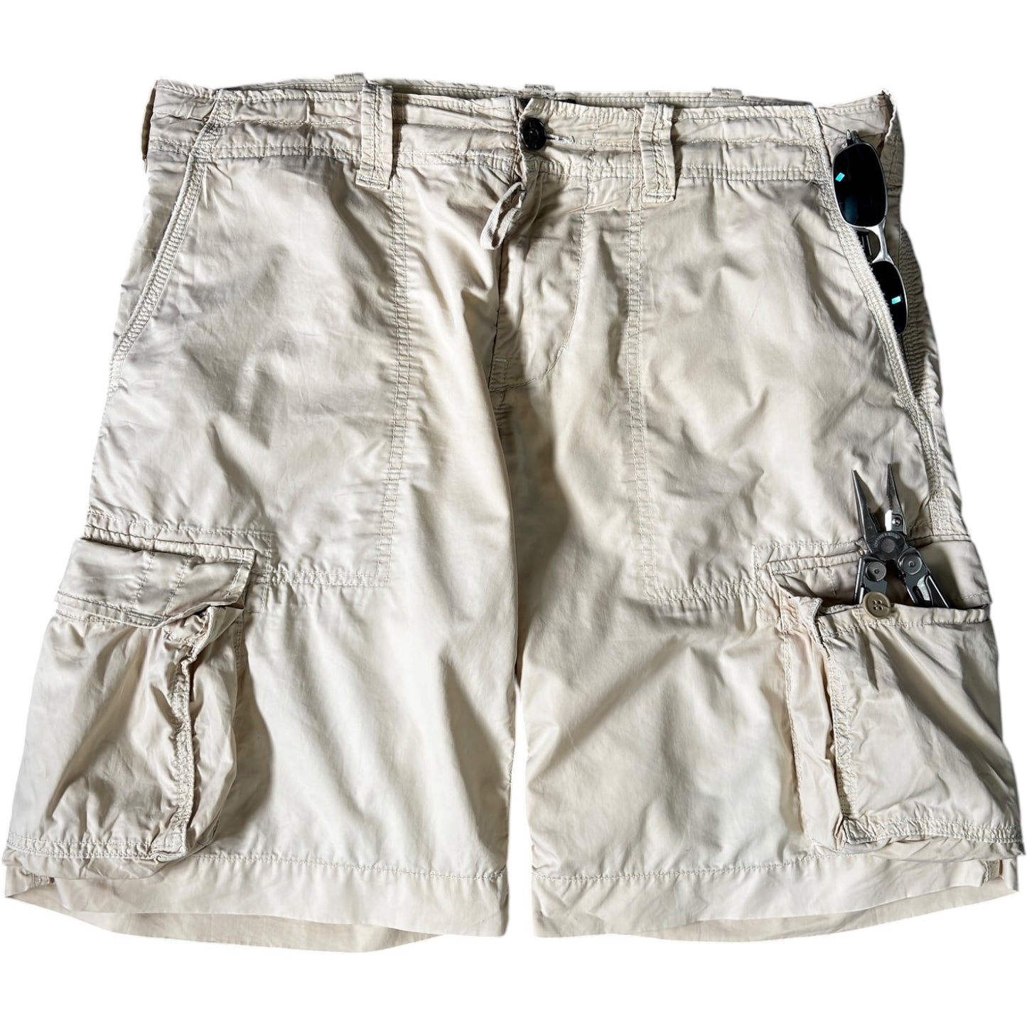Armani Jeans 00's Linen Blend Cargo Shorts W36