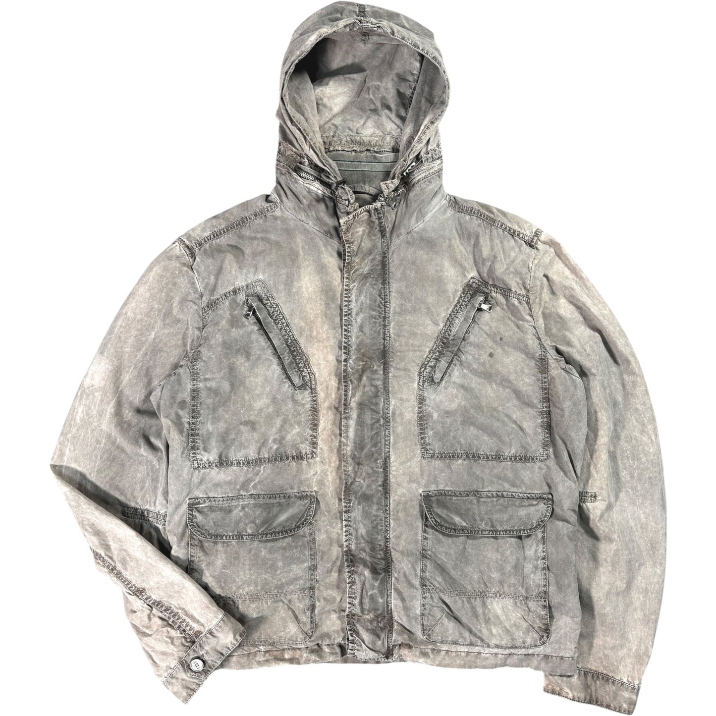 Marlboro Classics 00’s Stone Grey Multipocket Jacket XL
