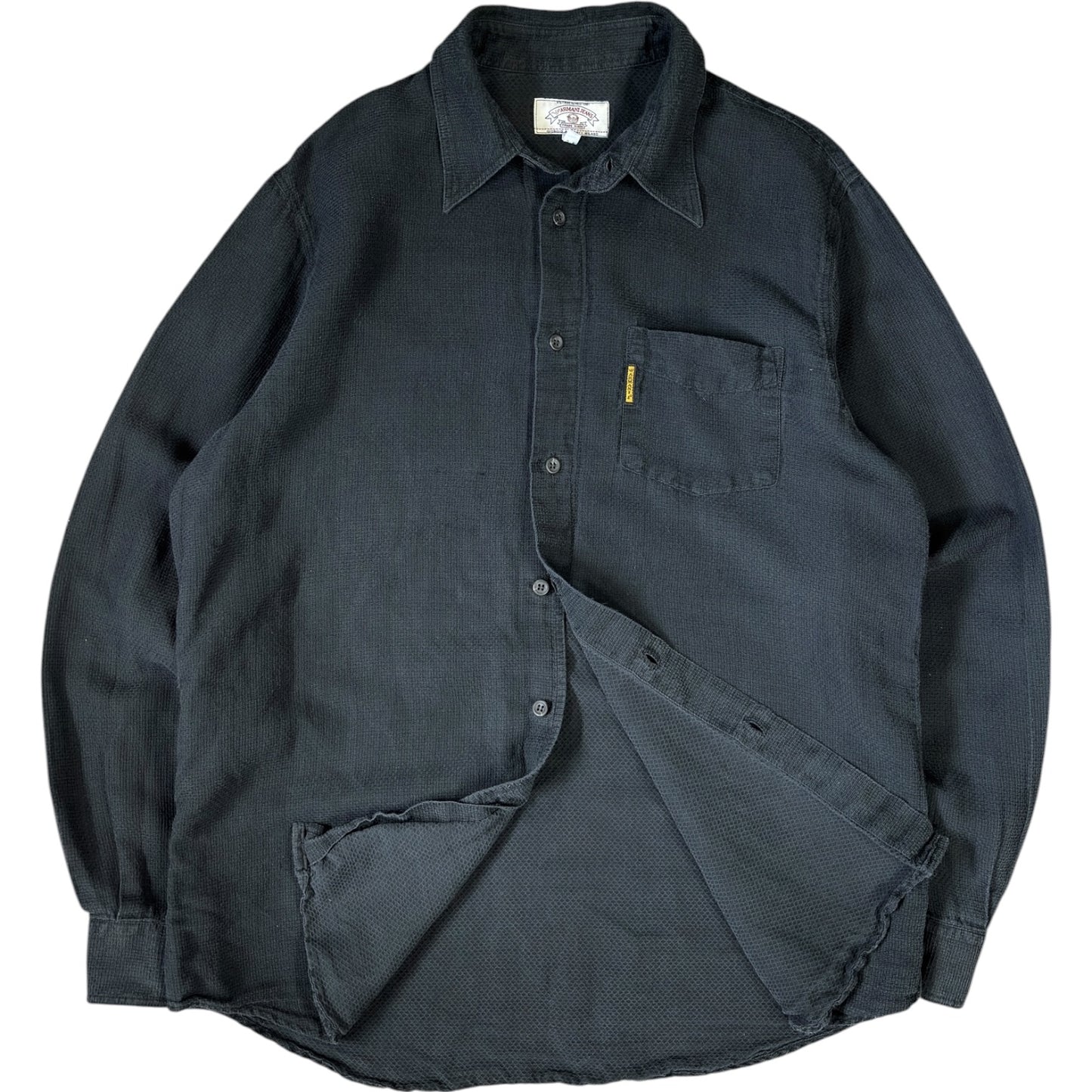 Armani Jeans 90’s Ramie Blend Waffle Shirt L