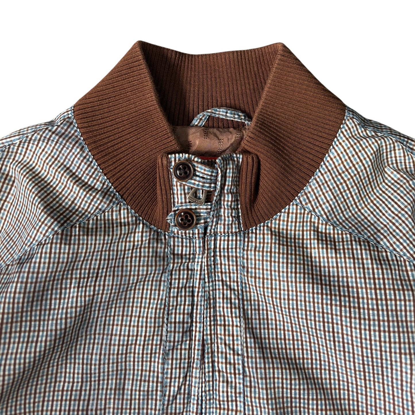 Hugo Boss Orange 00’s Checkered Bomber Jacket M