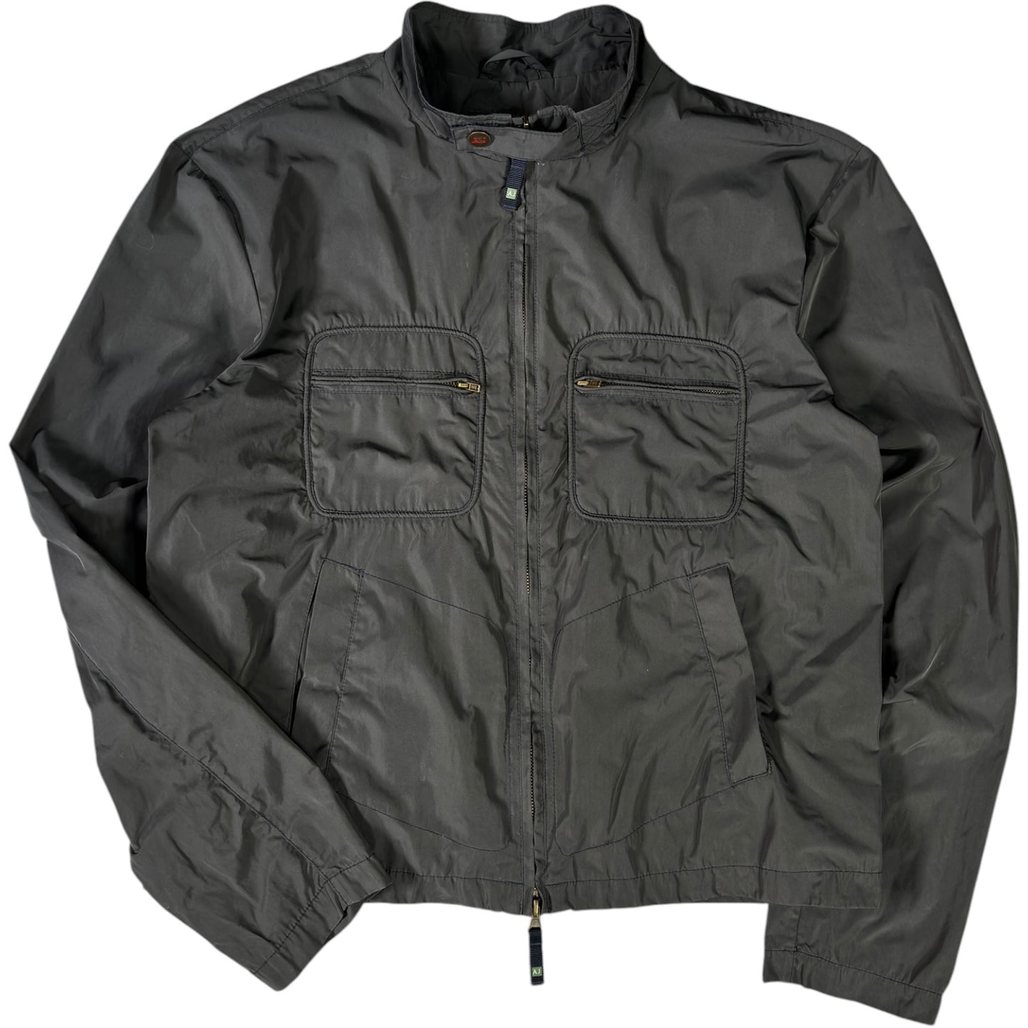 Armani Jeans 00's Dark Grey Cropped Multipocket Jacket XL