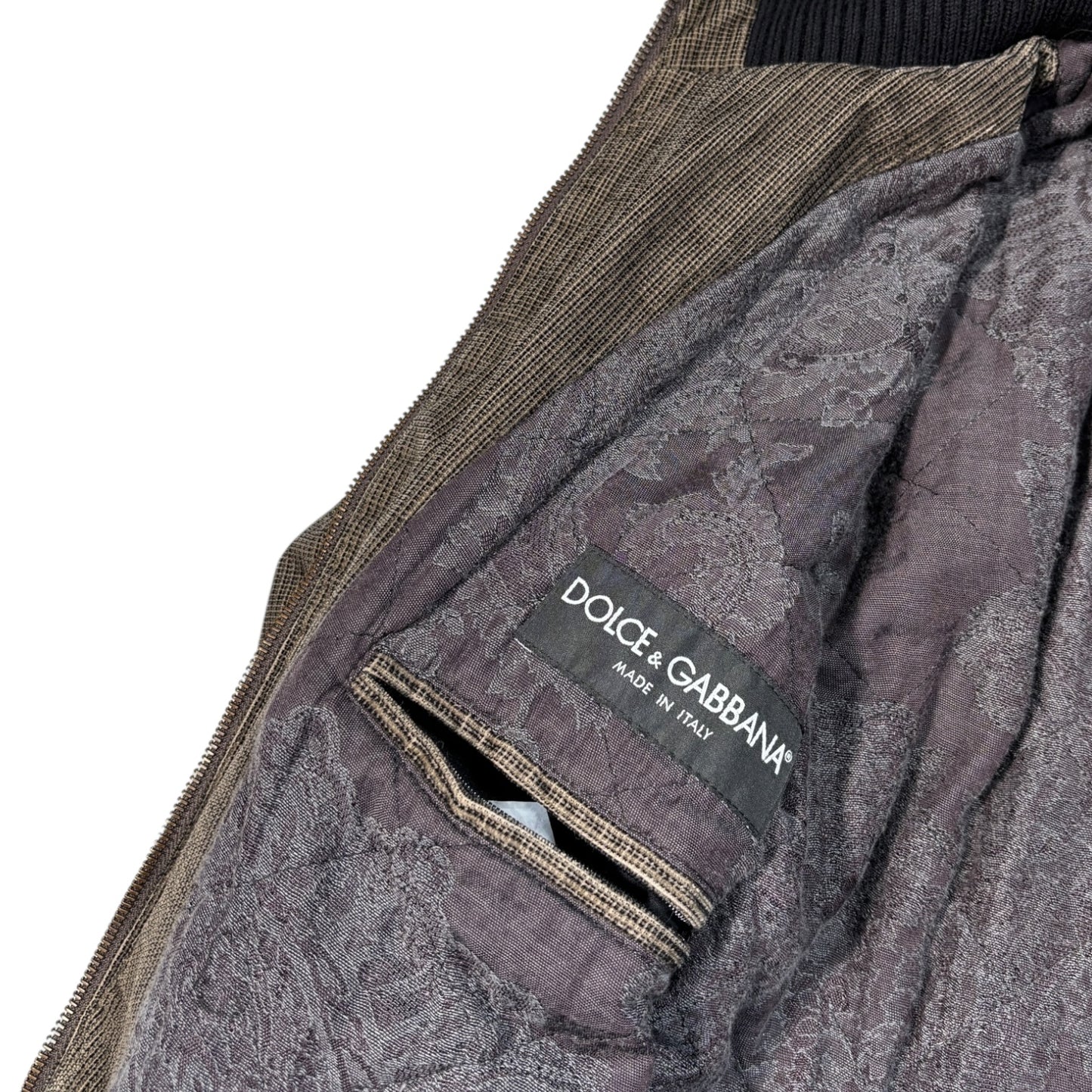 Dolce & Gabbana 00’s Houndstooth Bomber Jacket Small