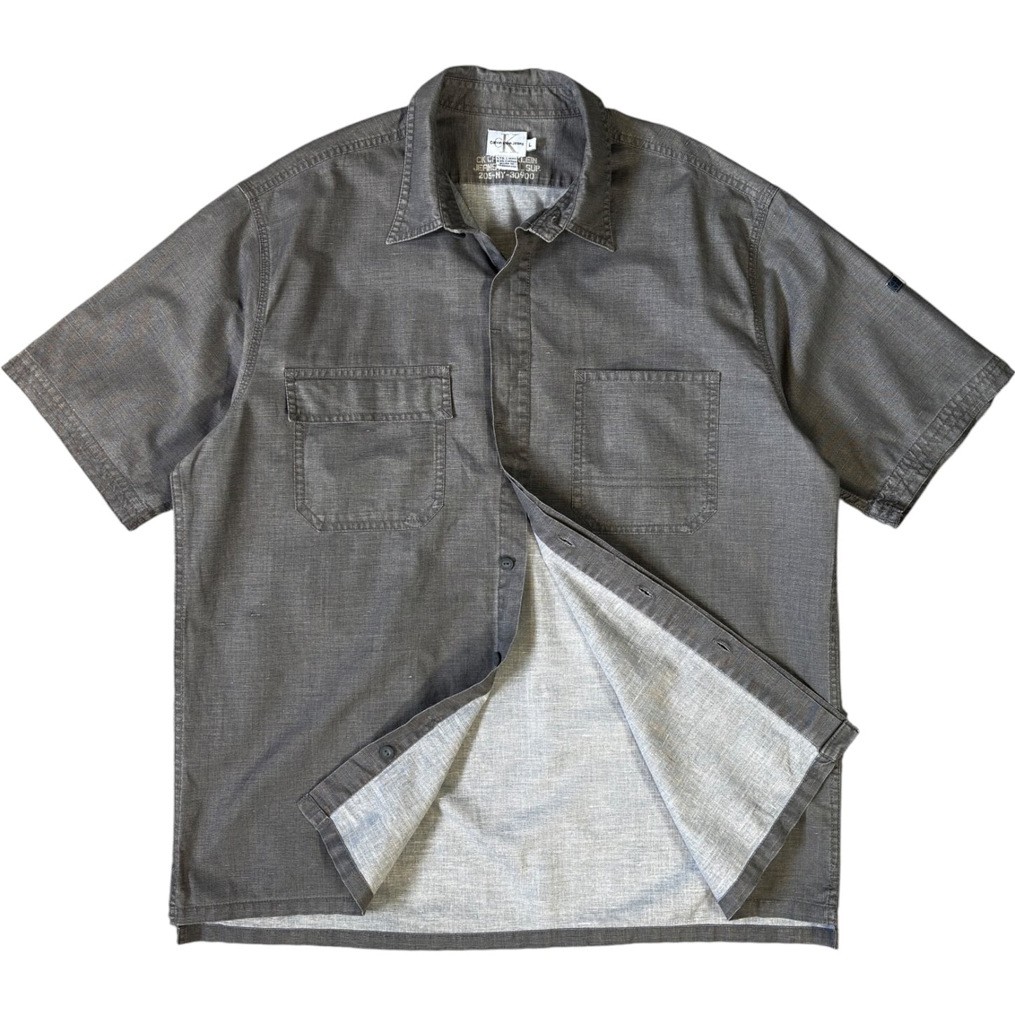 Calvin Klein Jeans Linen Utility Shirt L