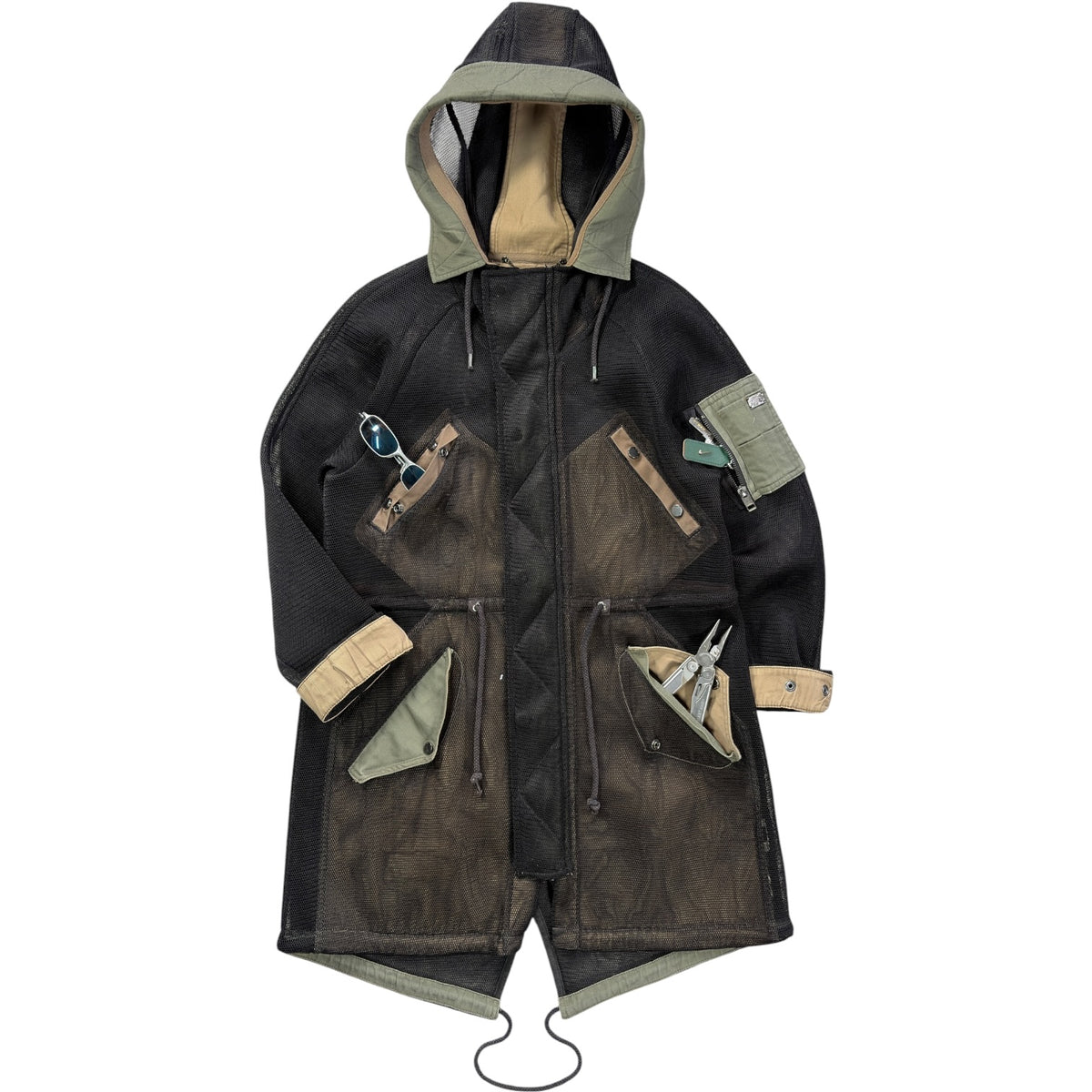 Diesel 00’s Women’s Panelled Mesh Parka Jacket 12/14