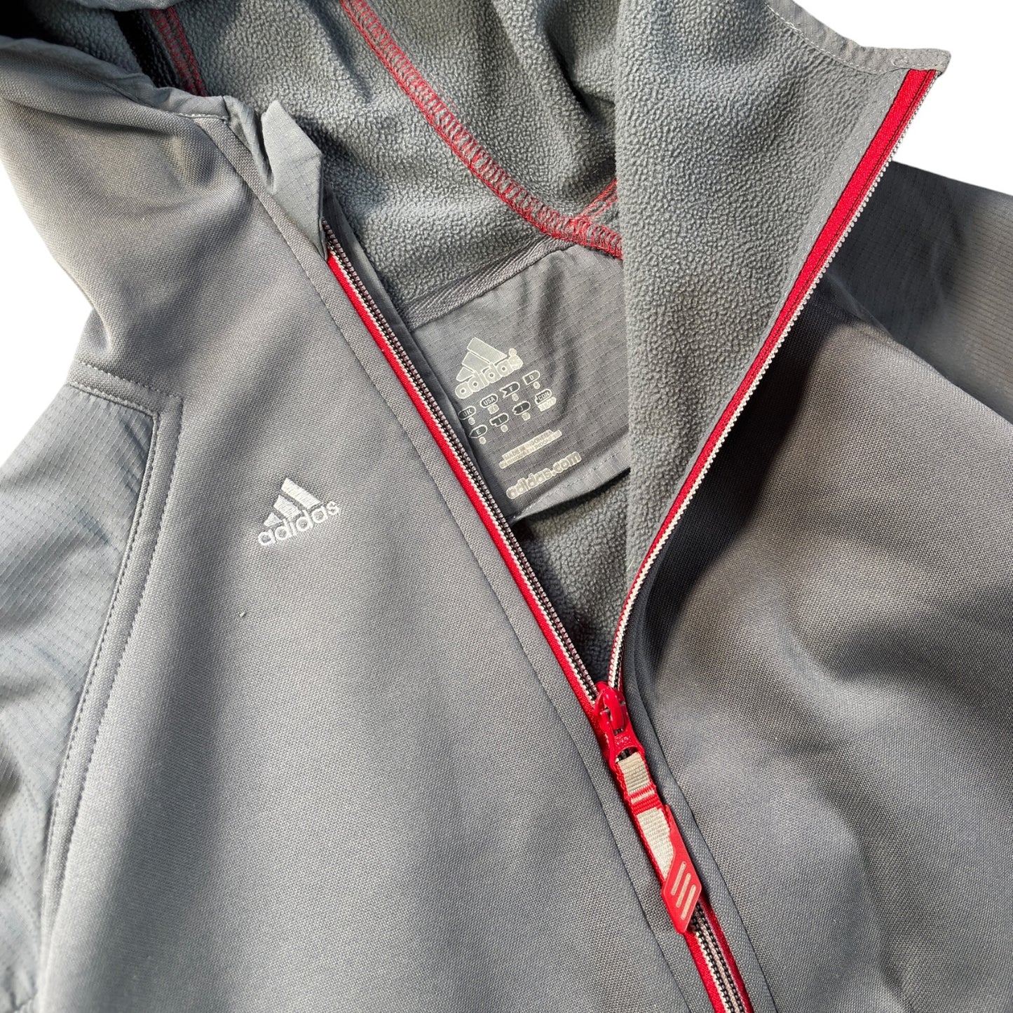 Adidas 2004 Asymmetrical Zip Two Tone Climawarm Hoodie S