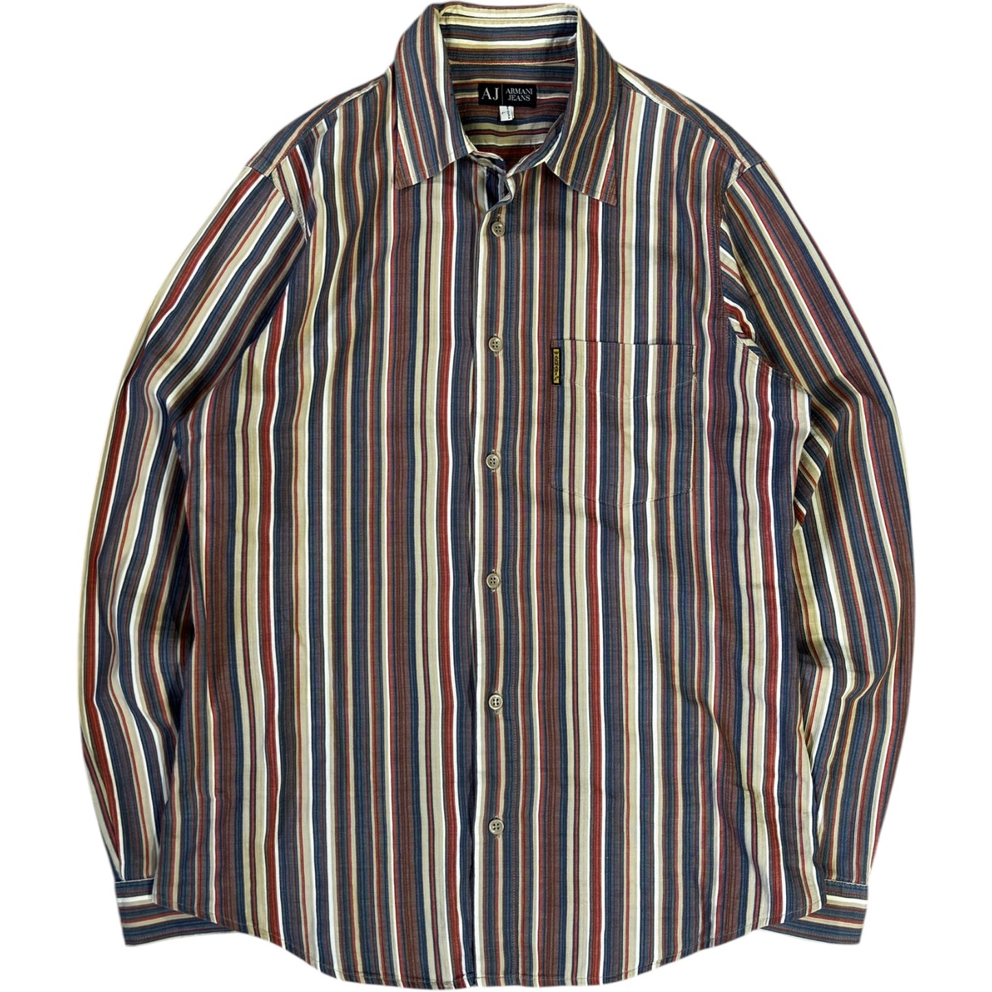 Armani Jeans 00's Striped Long Sleeve Shirt L