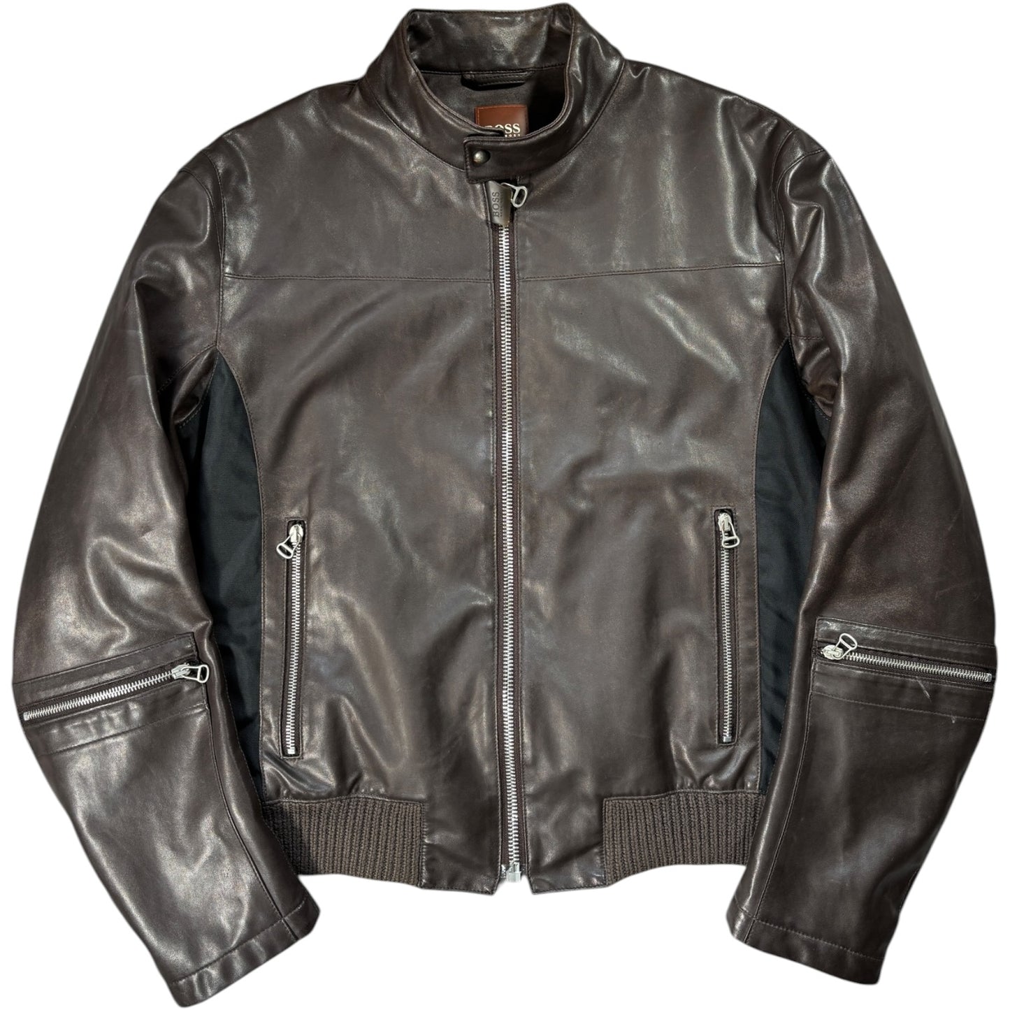 Hugo Boss Orange 00’s Faux Leather Panel Jacket M