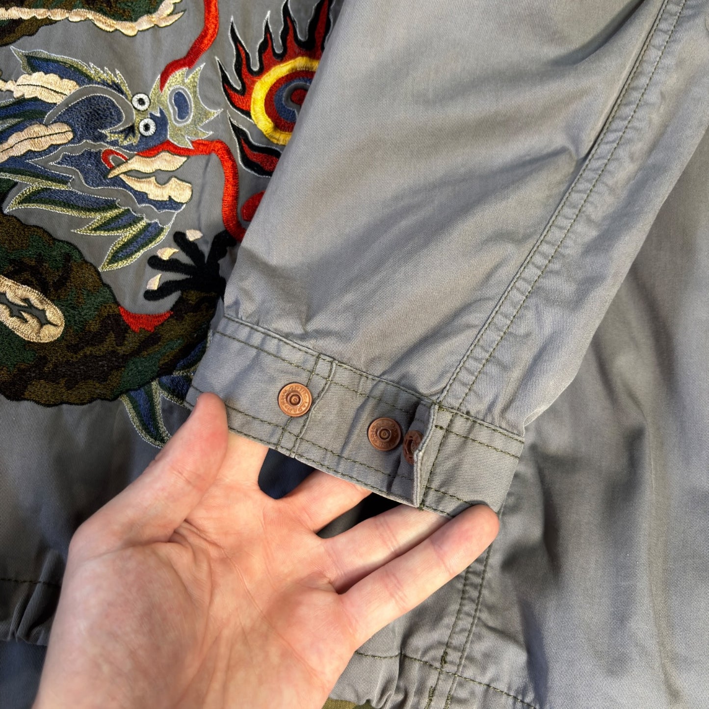 Maharishi 00’s Dragon Embroidered M-65 Field Jacket L