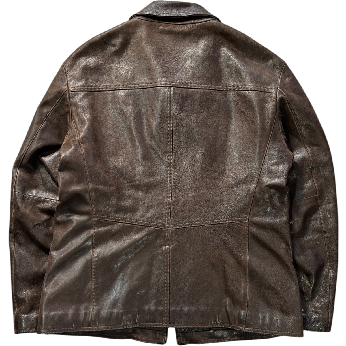 Armani Jeans 00’s Brown Leather Jacket XL