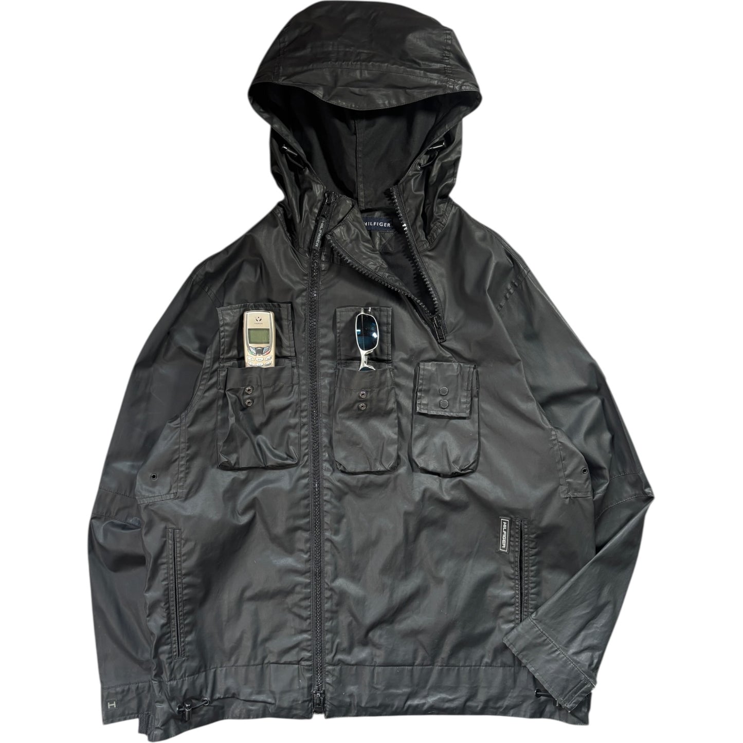 Tommy Hilfiger 00’s Dual Zip Rubberised Jacket L
