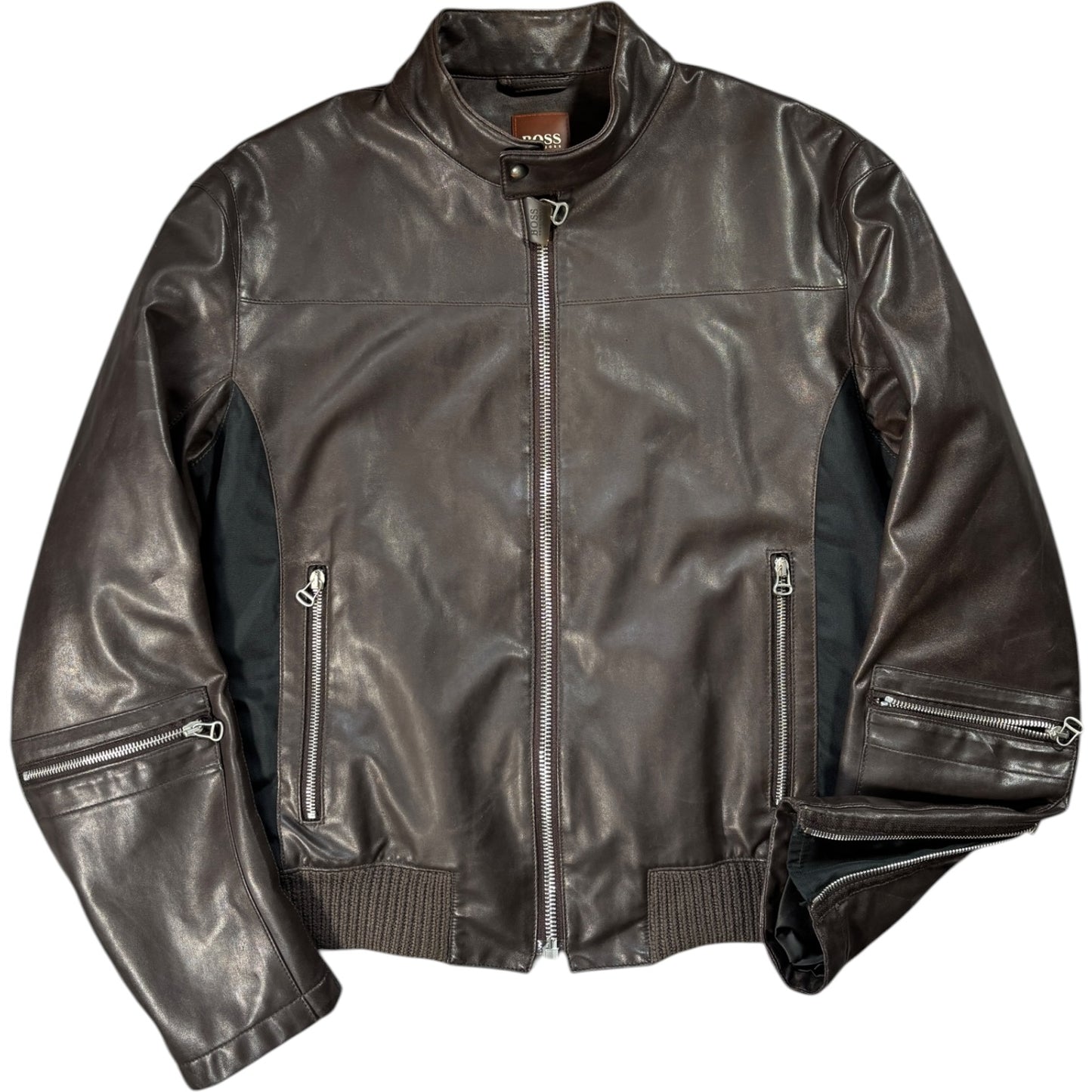 Hugo Boss Orange 00’s Faux Leather Panel Jacket M