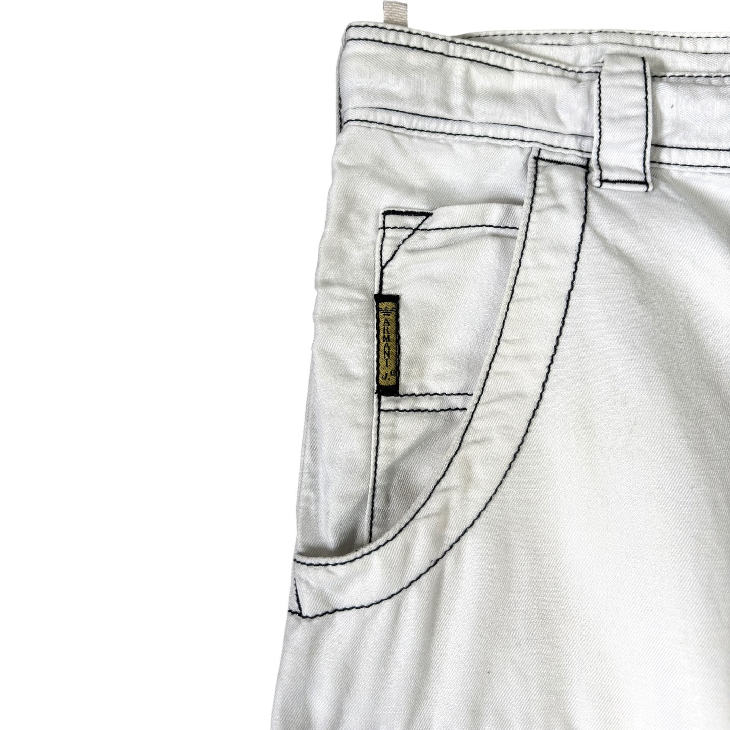 Armani Jeans 00’s Contrast Stitch Linen Hemp Shorts W32