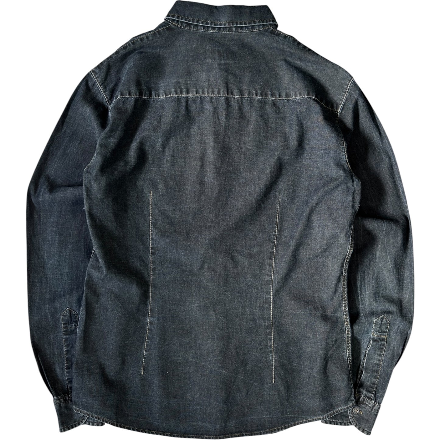 Armani Jeans 00's Dark Wash Denim Shirt XL