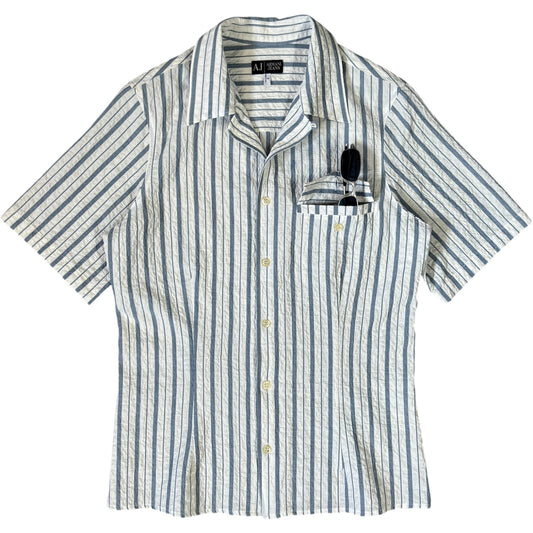 Armani Jeans 00’s Pleated Short Sleeve Shirt S