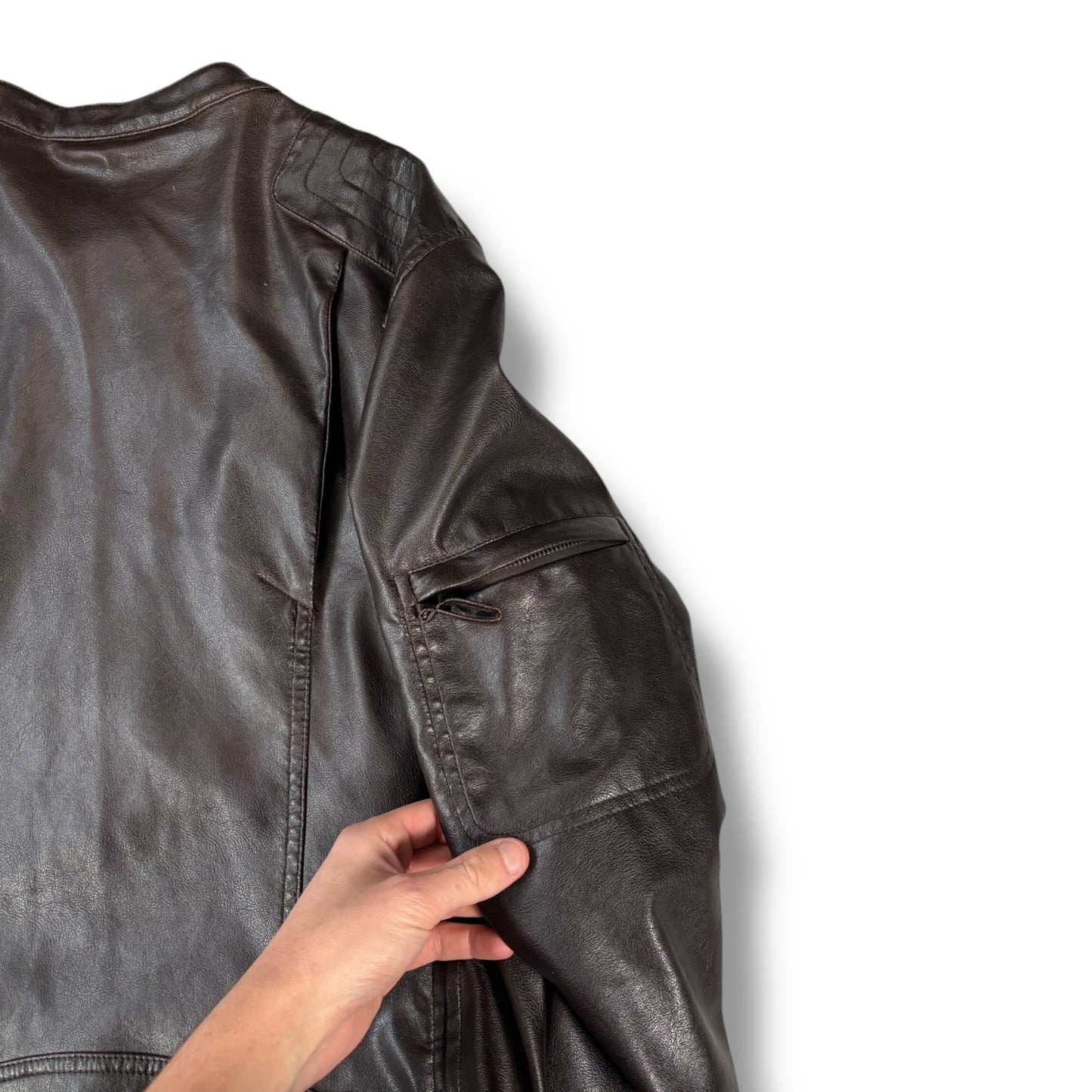 French Connection 00’s Faux Leather Jacket Medium