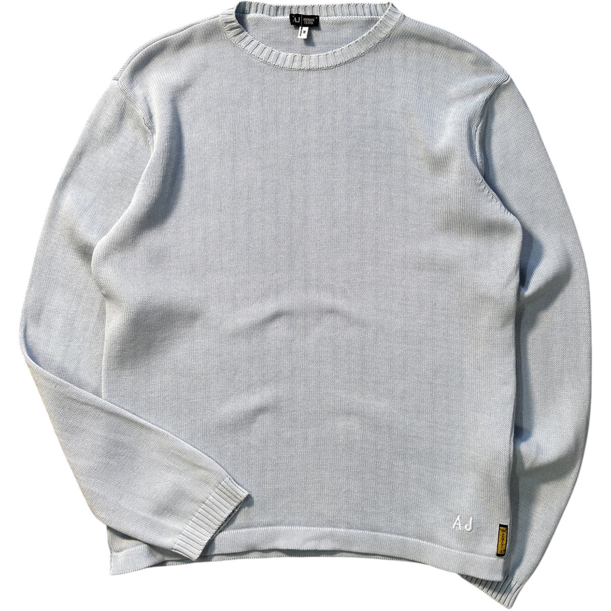 Armani Jeans 00’s Baby Blue Cotton Knit Jumper M
