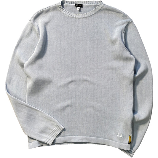 Armani Jeans 00’s Baby Blue Cotton Knit Jumper M