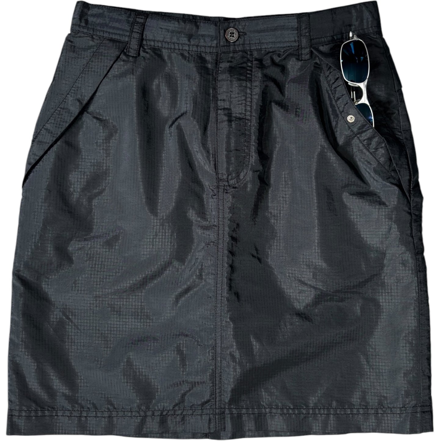 Calvin Klein Jeans 00's Nylon Ripstop Mini Skirt UK 8/10