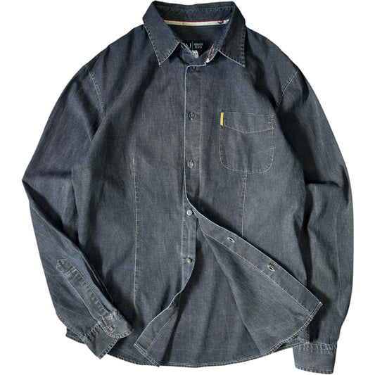 Armani Jeans 00's Dark Wash Denim Shirt XL