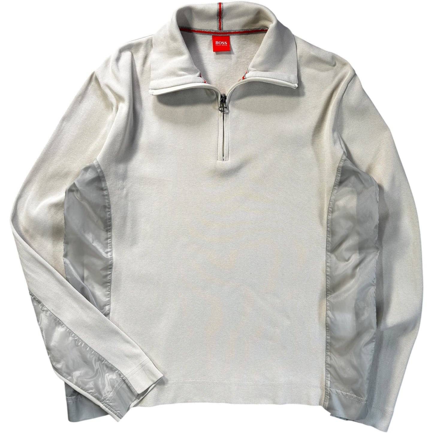 Hugo Boss Orange 00’s Panelled Translucent Quarter Zip Jumper M