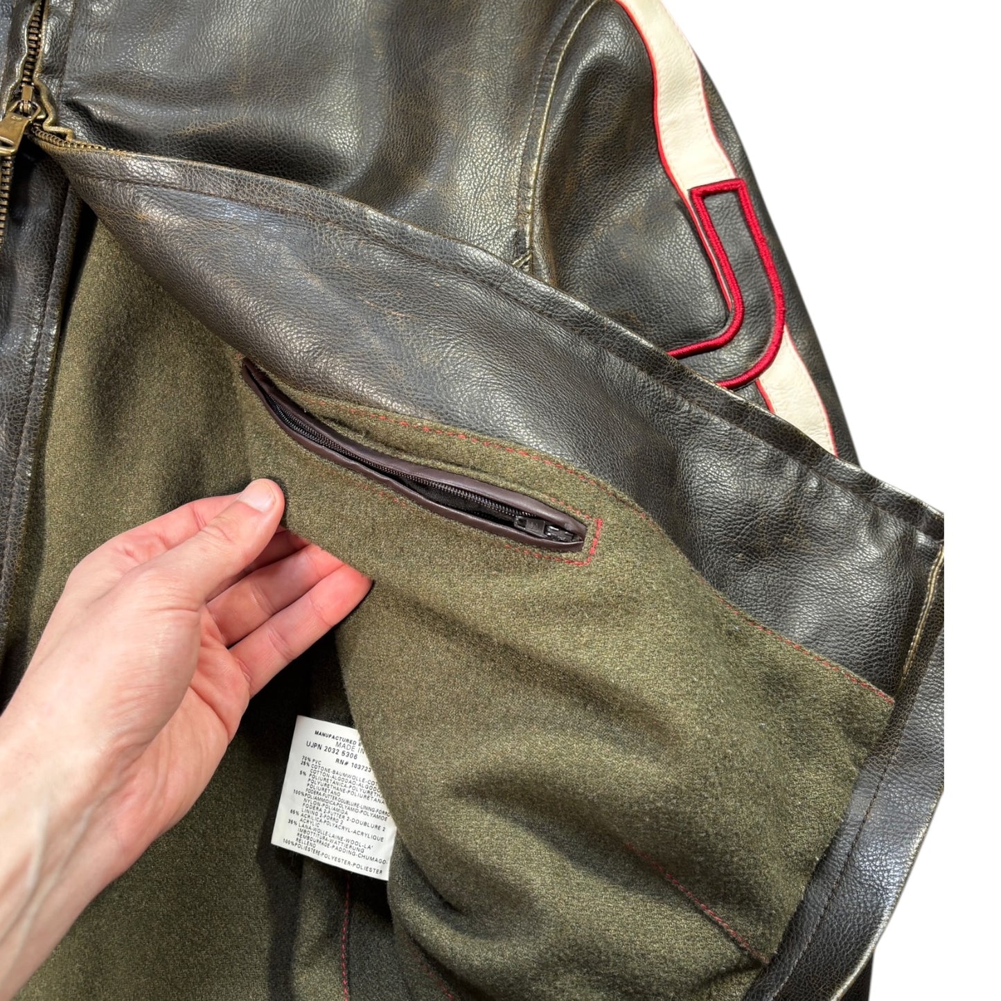 Armani Jeans 00’s Leather Biker Jacket M