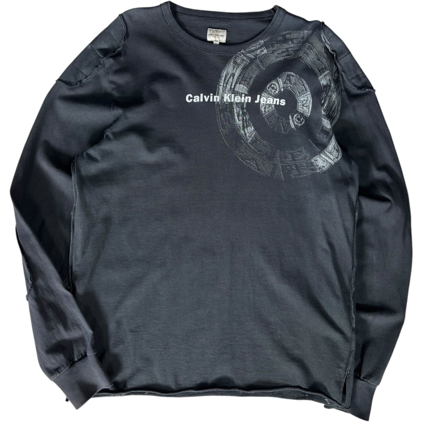 Calvin Klein Jeans 00’s Panelled Longsleeve Shirt L