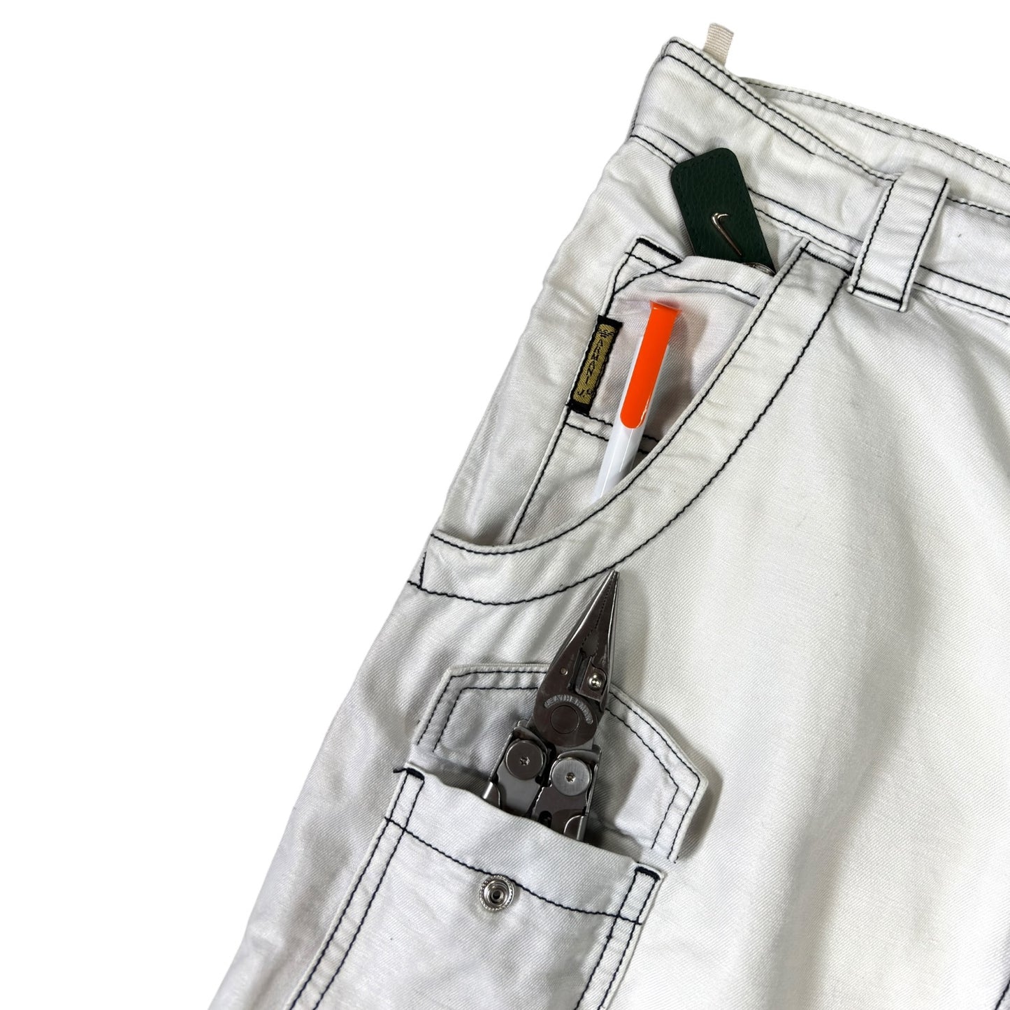 Armani Jeans 00’s Contrast Stitch Linen Hemp Shorts W32
