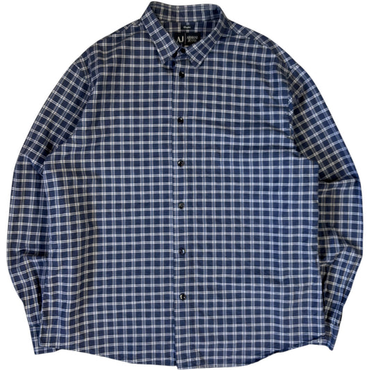 Armani Jeans 00’s Checkered Long Sleeve Shirt XL