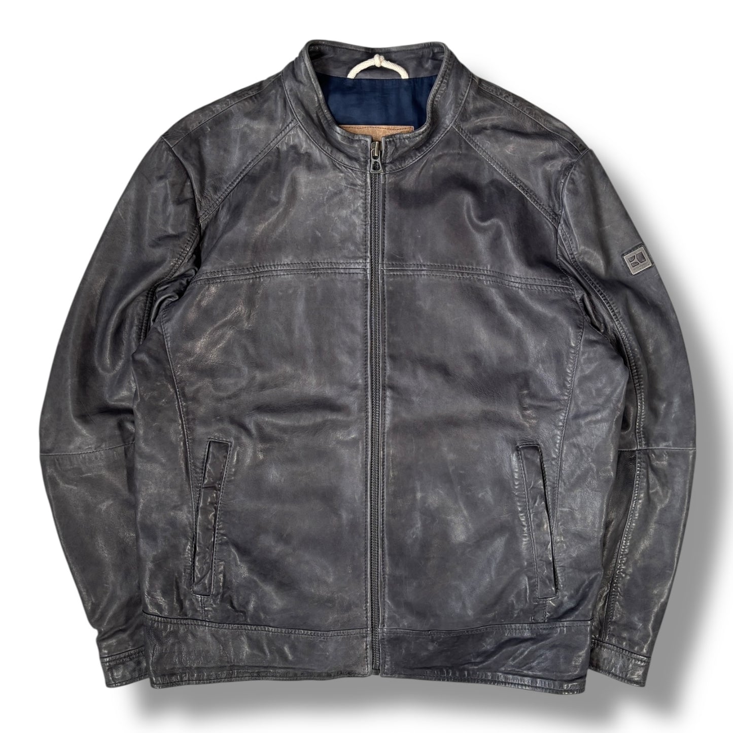 Hugo Boss 00’s Stone Grey Faux Leather Jacket Medium