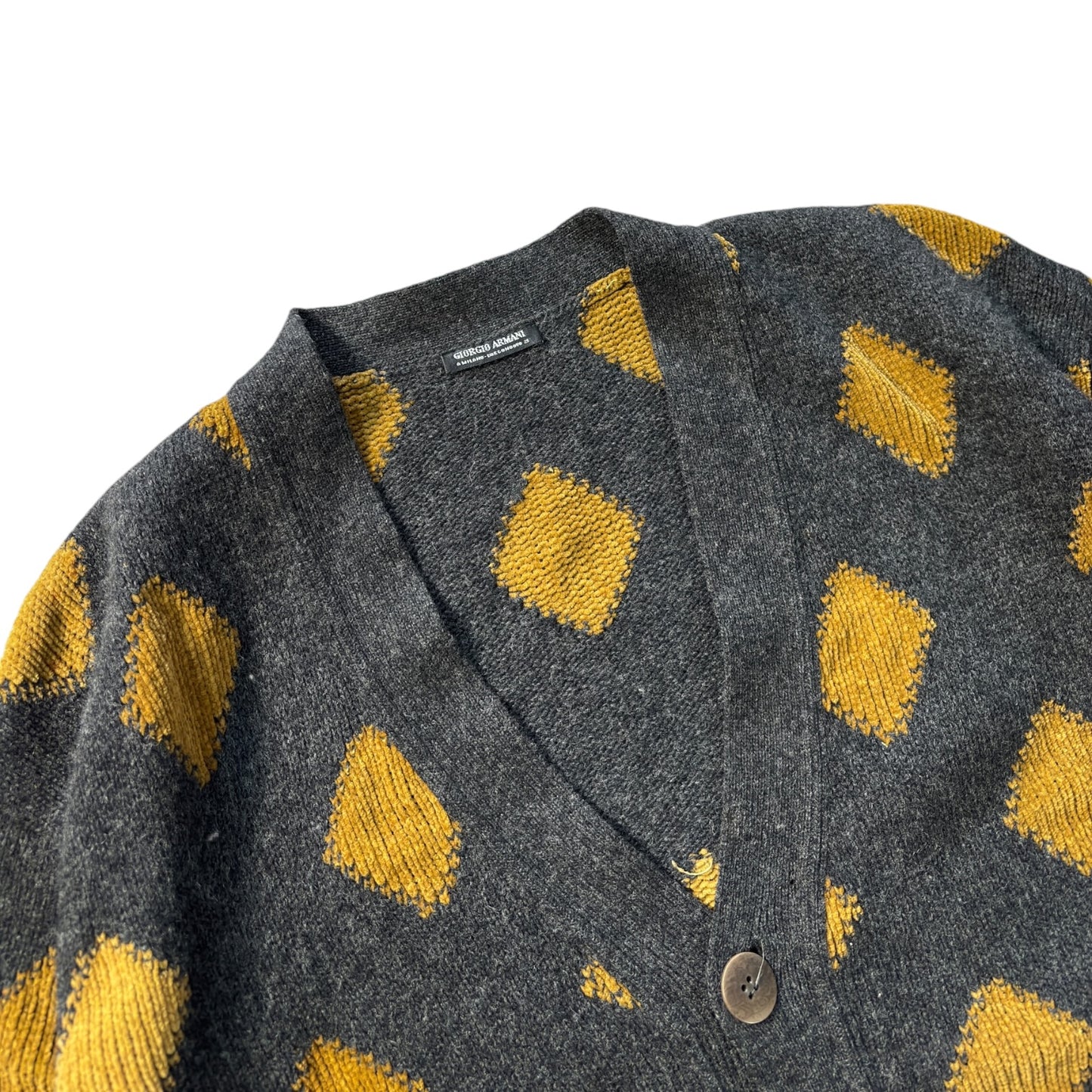 Giorgio Armani 80’s Diamond Pattern Soft Knit Cardigan XL