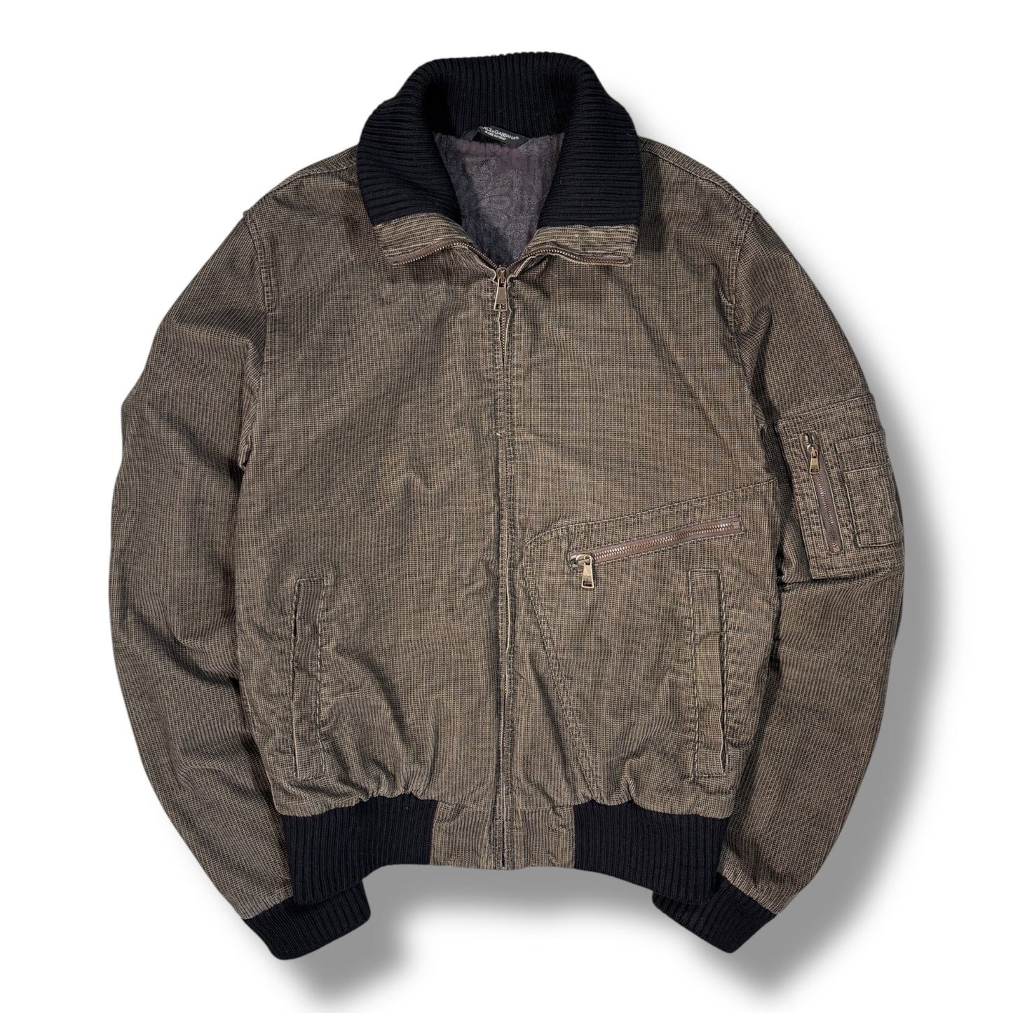 Dolce & Gabbana 00’s Houndstooth Bomber Jacket Small