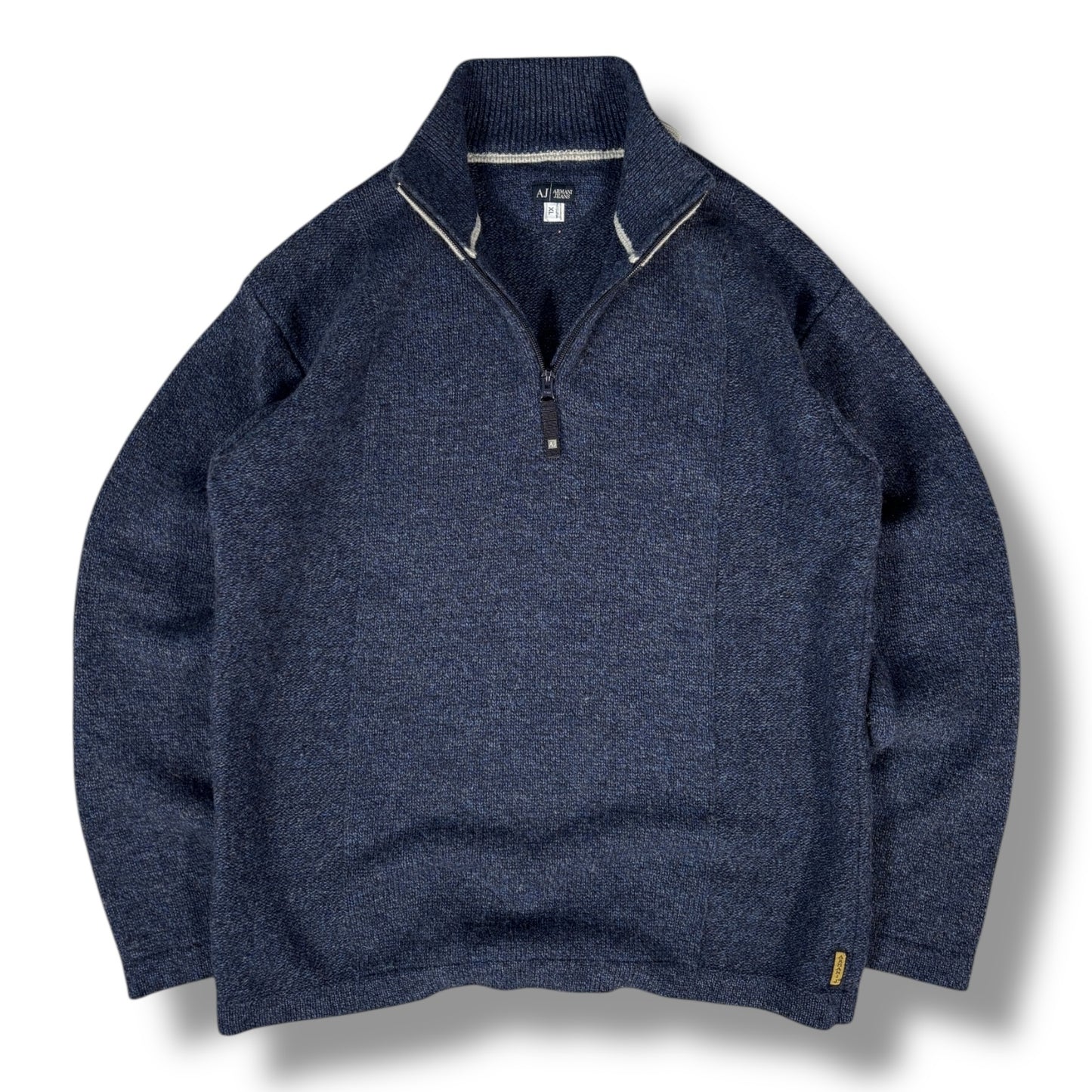 Armani Jeans 00’s Wool Quarter Jumper Extra Large