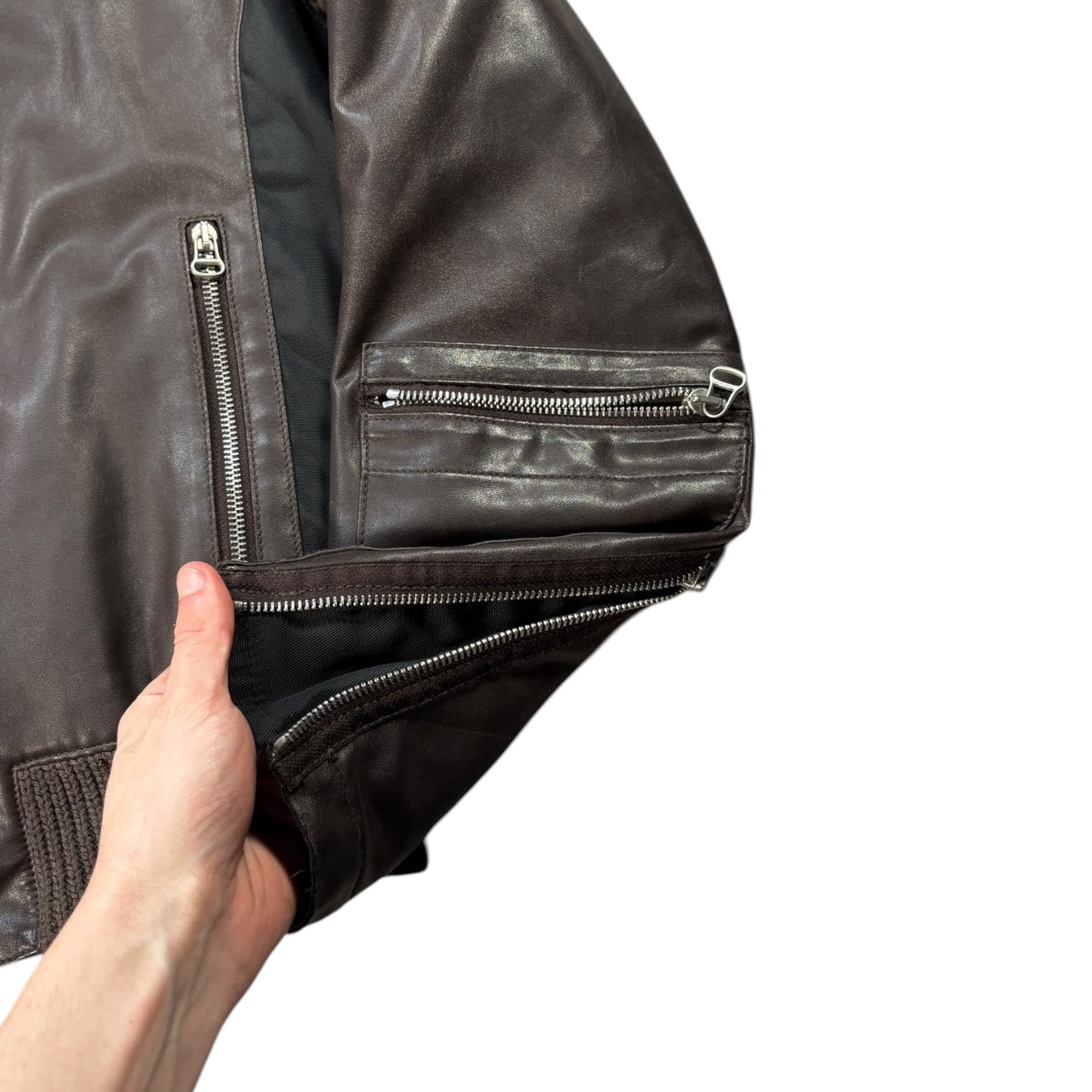 Hugo Boss Orange 00’s Faux Leather Panel Jacket M