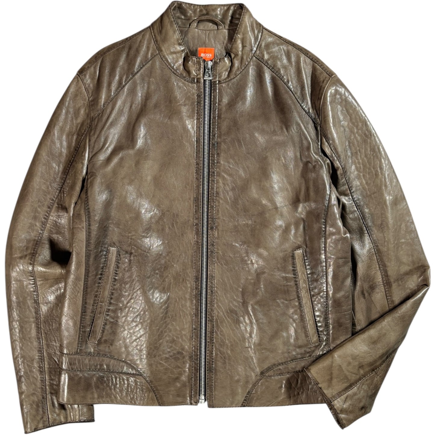 Hugo Boss Orange 00’s Faux Leather Jacket L
