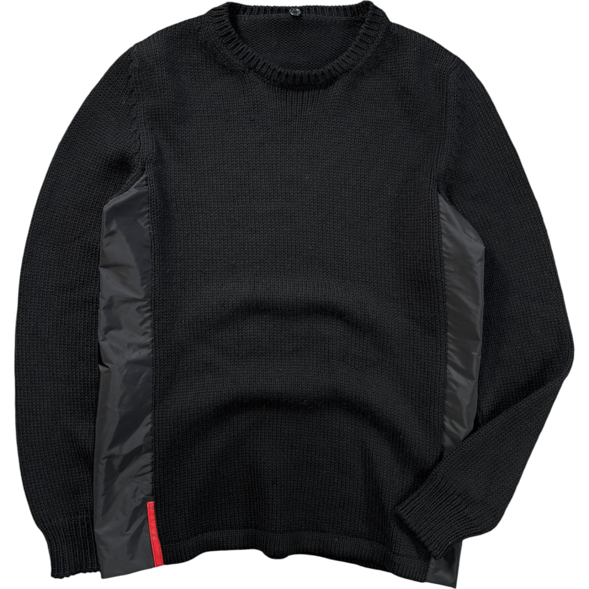 Prada Sport 00’s Panelled Detachable Hood Knit Jumper L
