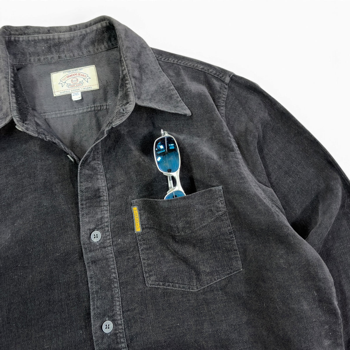 Armani Jeans 90’s Velour Long Sleeve Shirt L