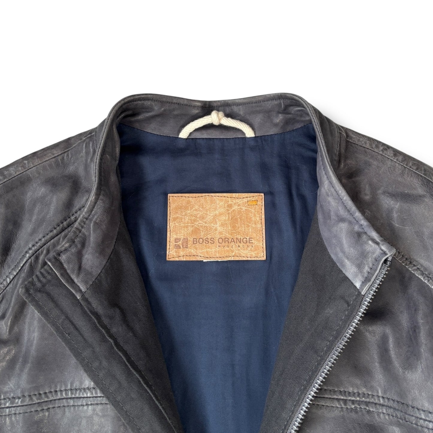 Hugo Boss 00’s Stone Grey Faux Leather Jacket Medium