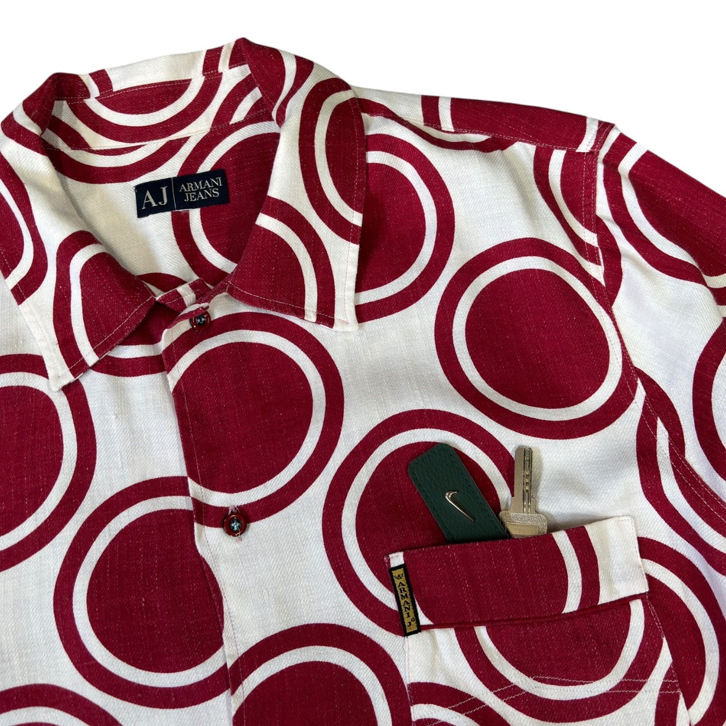 Armani Jeans 00’s Polka Dot Short Sleeve Shirt XL