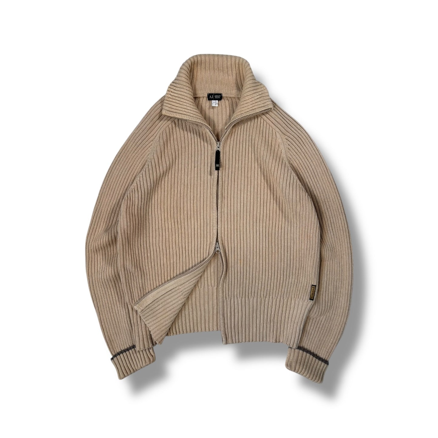 Armani Jeans 00’s Ribbed Full Zip Jumper Large