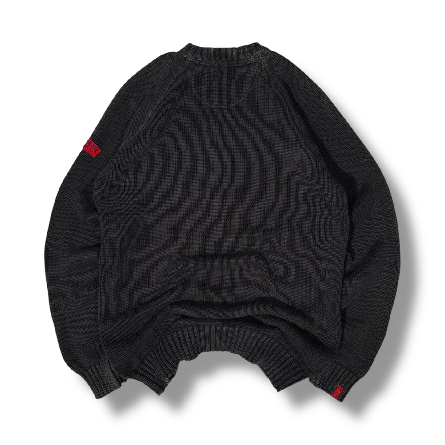 Schott 00’s Shoulder Zip Ribbed Knit Large