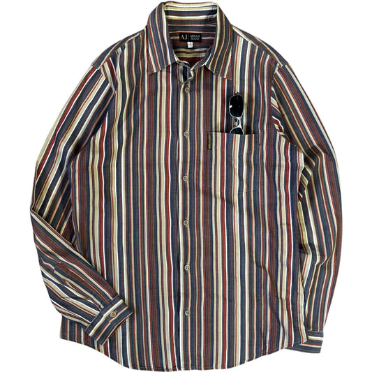 Armani Jeans 00's Striped Long Sleeve Shirt L