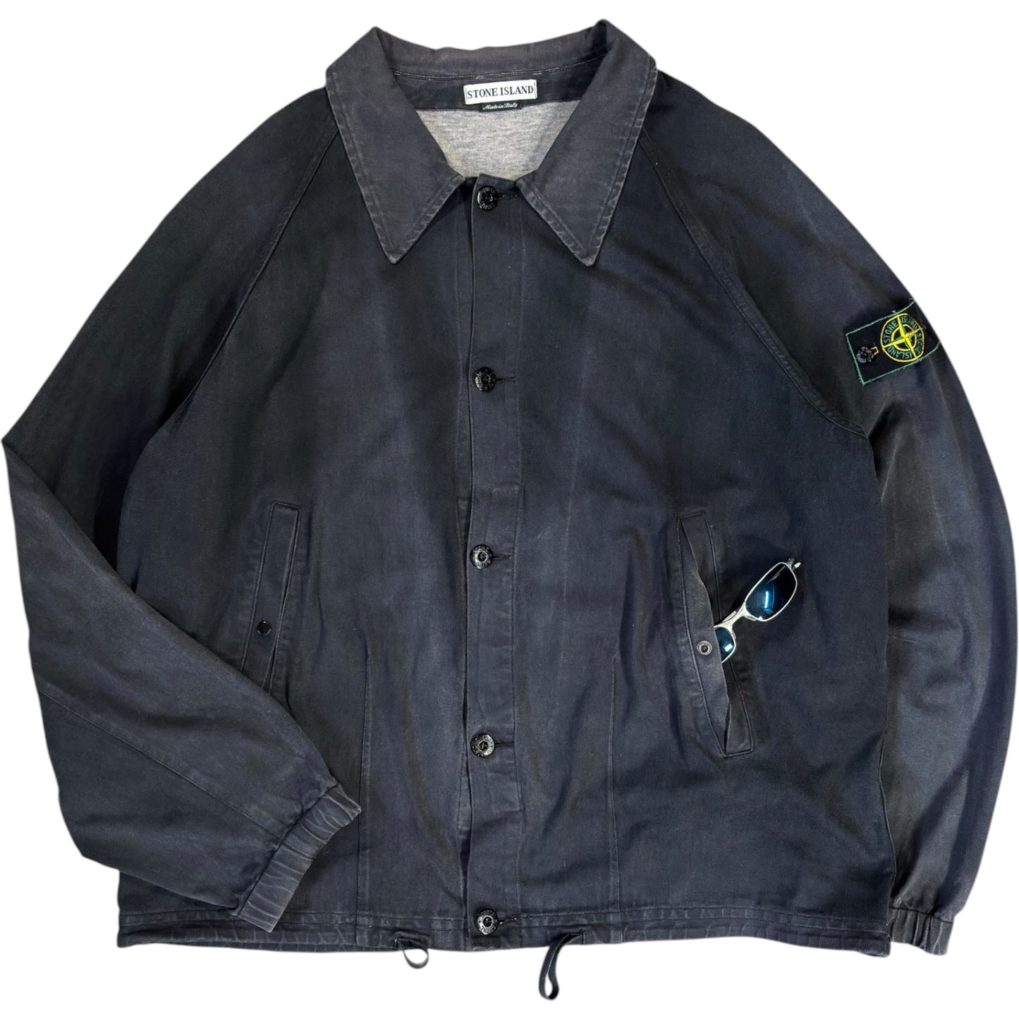 Stone Island 1998 Green Edge Cotton Coach Jacket XXL