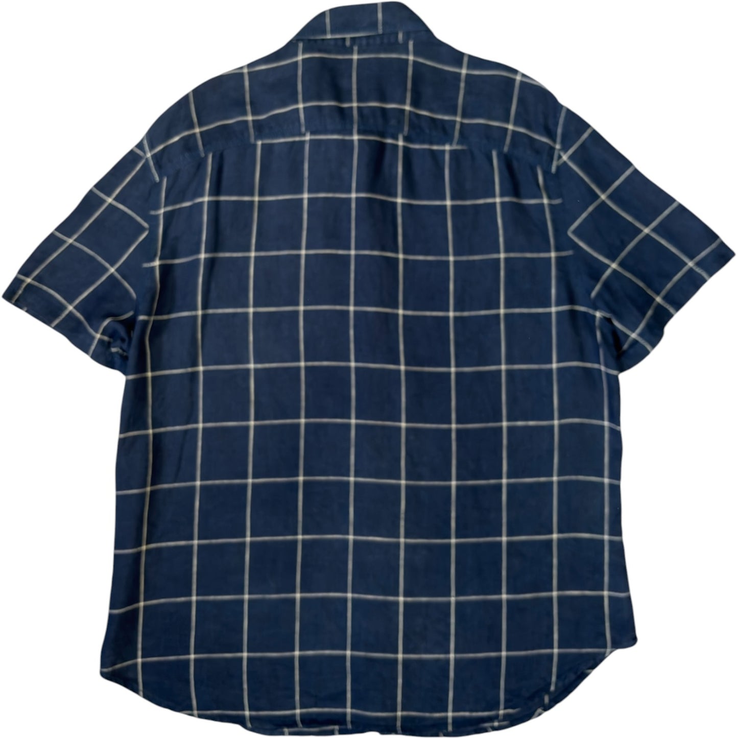 Armani Jeans 00’s Plaid Linen Short Sleeve Shirt M