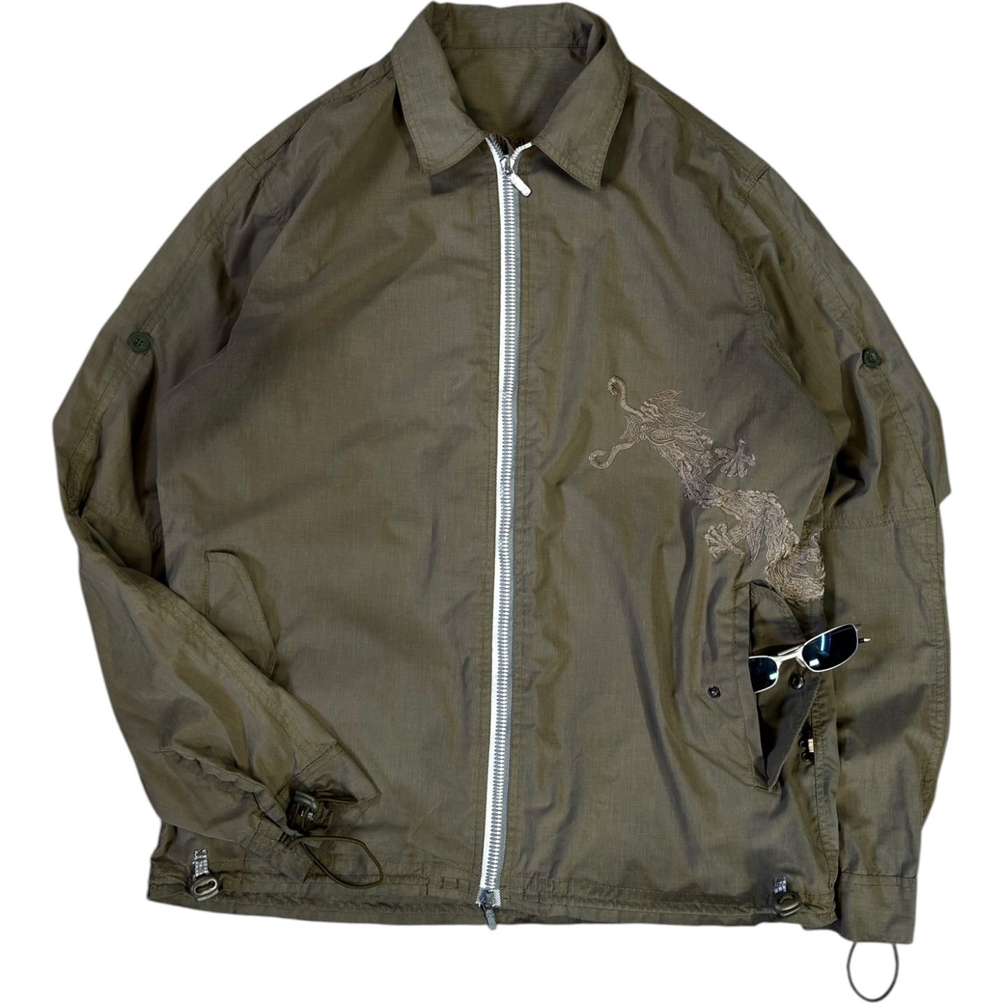 Maharishi 00's Embroidered Dragon Cotton Jacket L