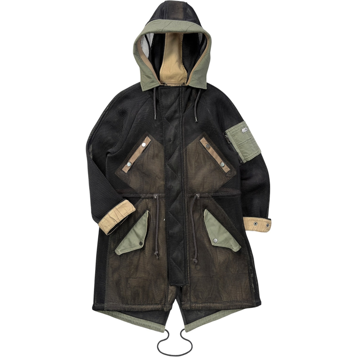 Diesel 00’s Women’s Panelled Mesh Parka Jacket 12/14