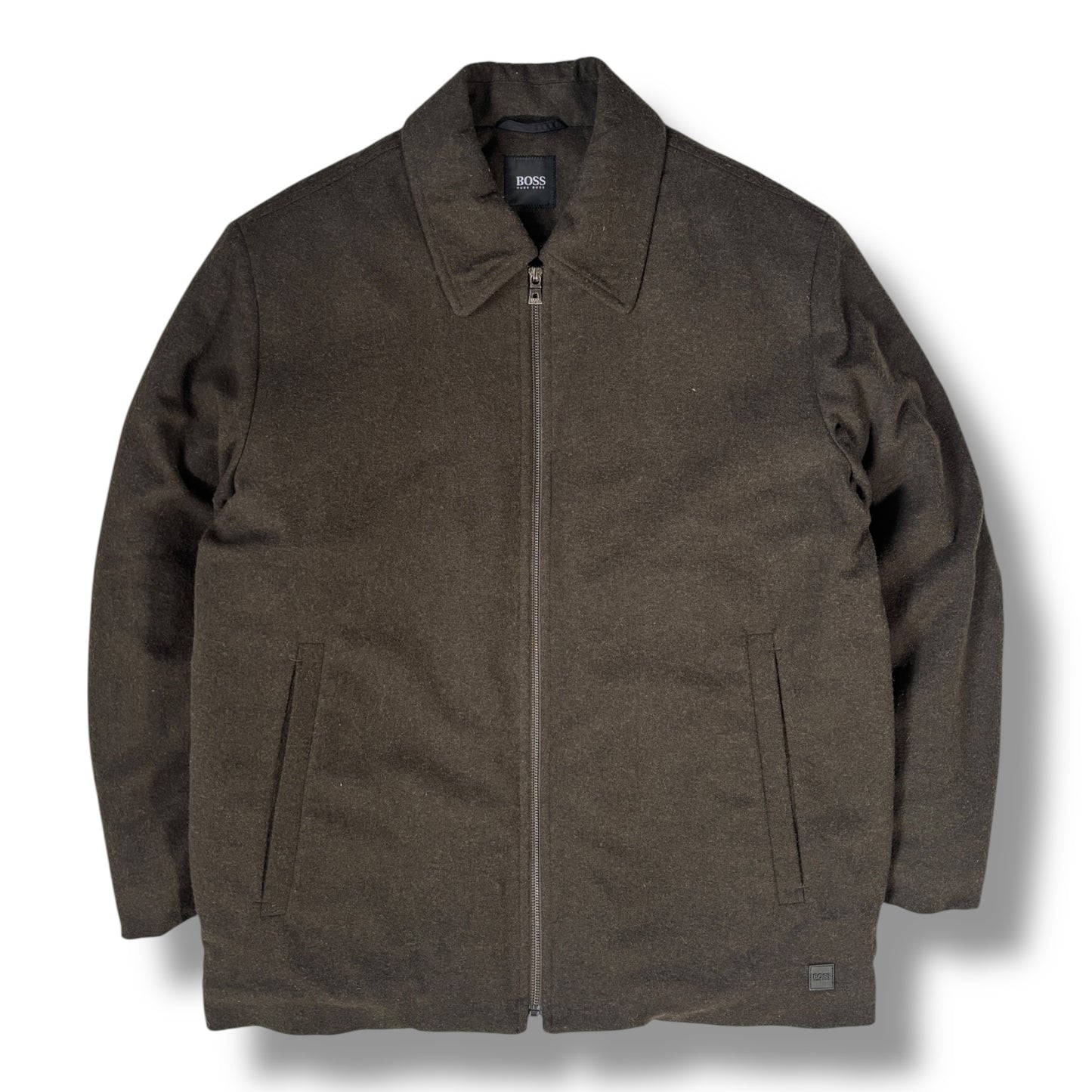 Hugo Boss 00’s Olive Cashmere Wool Jacket Large