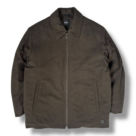 Hugo Boss 00’s Olive Cashmere Wool Jacket Large