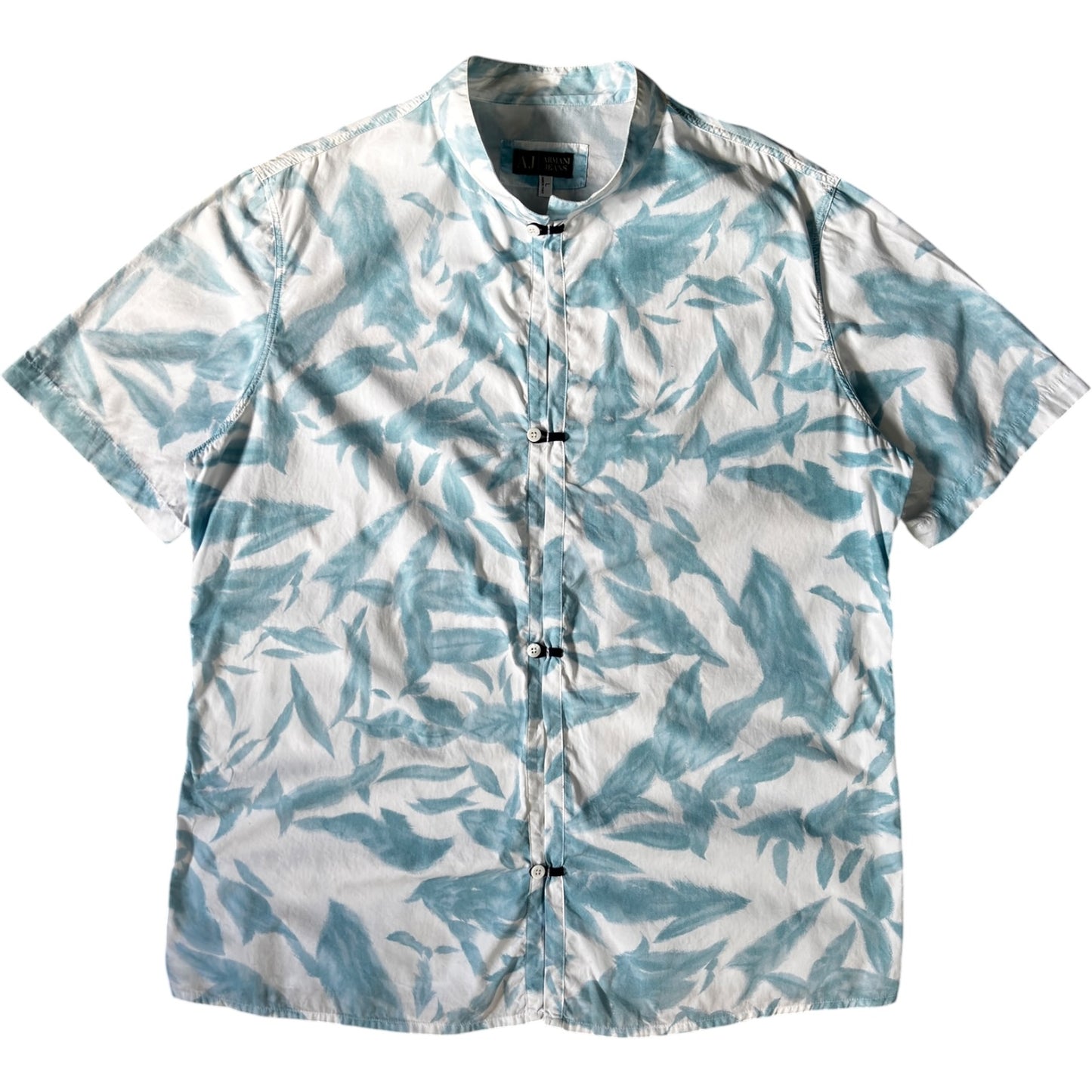 Armani Jeans 00's Botanic Pattern Button Loop Shirt L