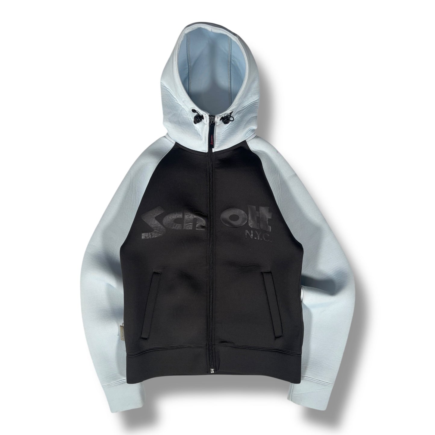 Schott 00’s Neoprene Full Zip Hoodie Small