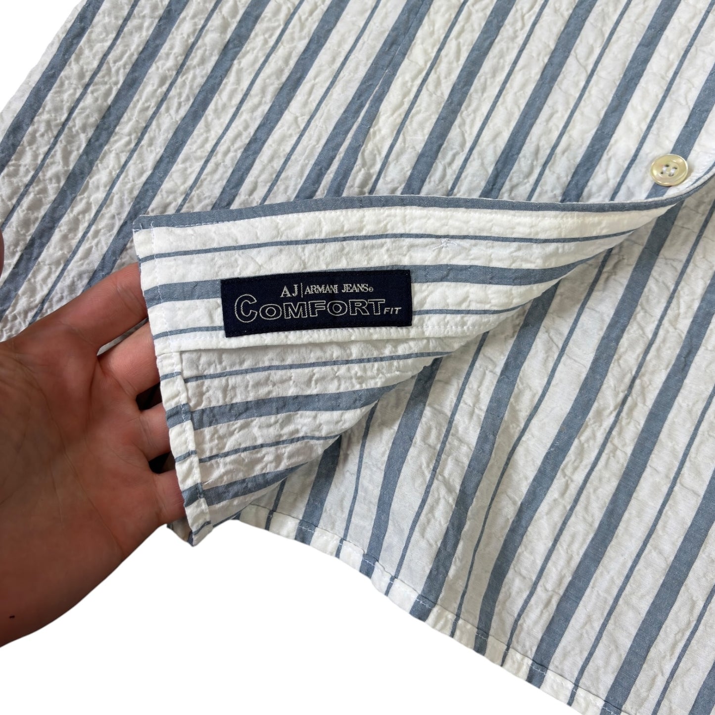 Armani Jeans 00’s Pleated Short Sleeve Shirt S